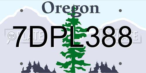 7DPL388 Oregon License Plate