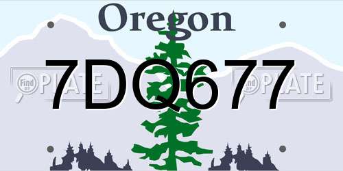 7DQ677 Oregon License Plate