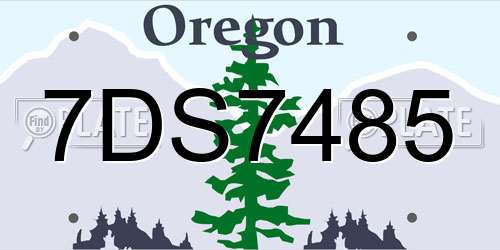 7DS7485 Oregon License Plate