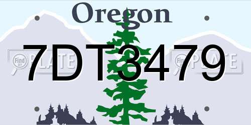 7DT3479 Oregon License Plate