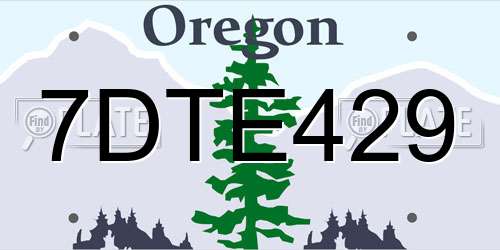 7DTE429 Oregon License Plate