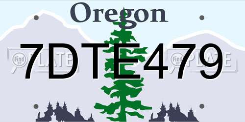 7DTE479 Oregon License Plate