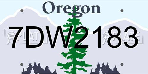 7DW2183 Oregon License Plate