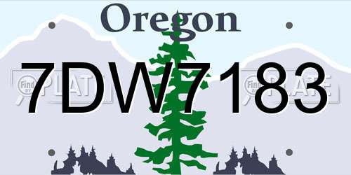 7DW7183 Oregon License Plate