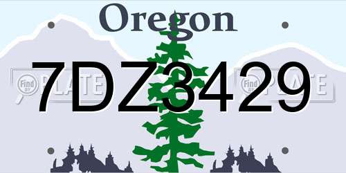 7DZ3429 Oregon License Plate