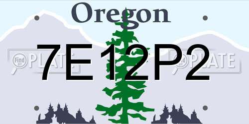7E12P2 Oregon License Plate
