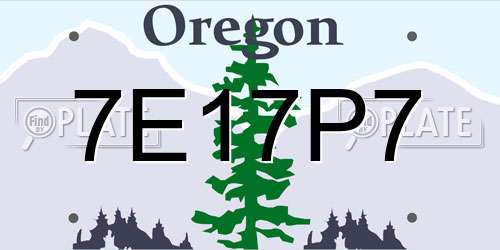 7E17P7 Oregon License Plate