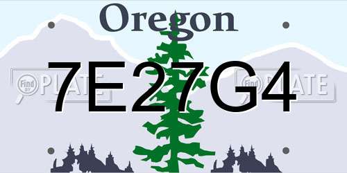 7E27G4 Oregon License Plate