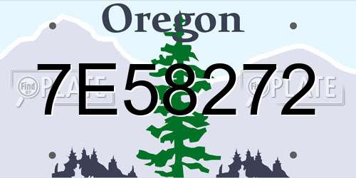 7E58272 Oregon License Plate