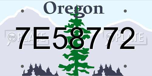 7E58772 Oregon License Plate