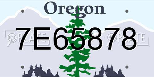 7E65878 Oregon License Plate