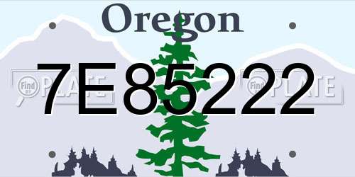 7E85222 Oregon License Plate