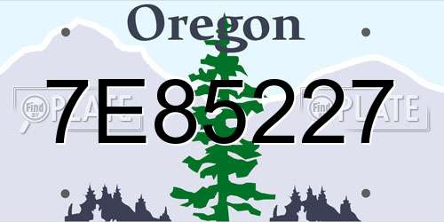 7E85227 Oregon License Plate