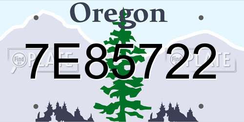 7E85722 Oregon License Plate