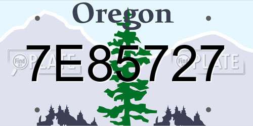 7E85727 Oregon License Plate
