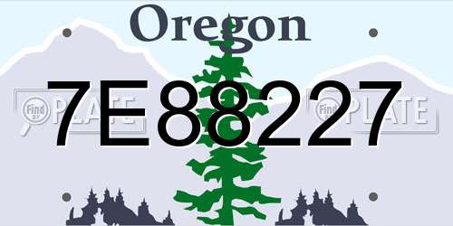 7E88227 Oregon License Plate