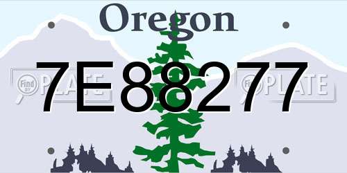 7E88277 Oregon License Plate