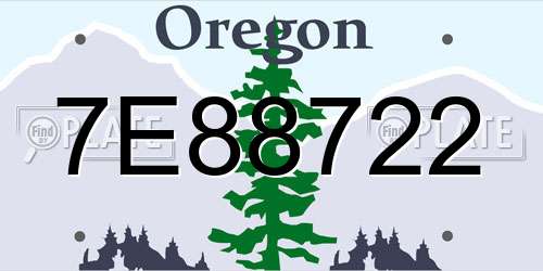 7E88722 Oregon License Plate