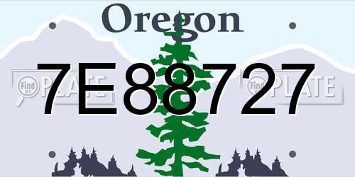 7E88727 Oregon License Plate