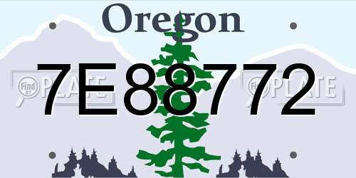 7E88772 Oregon License Plate