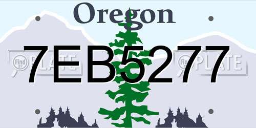 7EB5277 Oregon License Plate