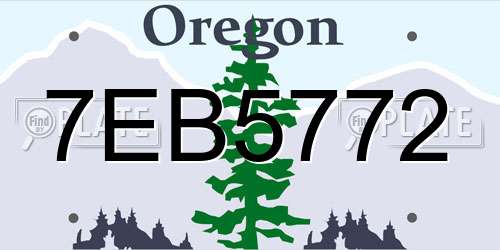 7EB5772 Oregon License Plate