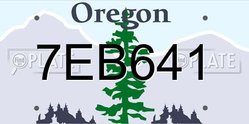 7EB641 Oregon License Plate