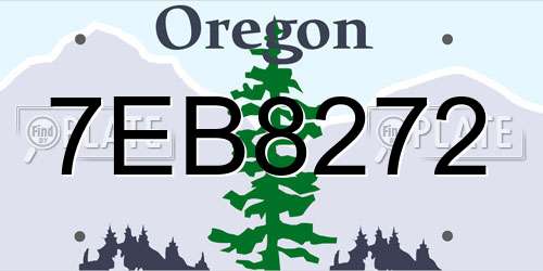 7EB8272 Oregon License Plate