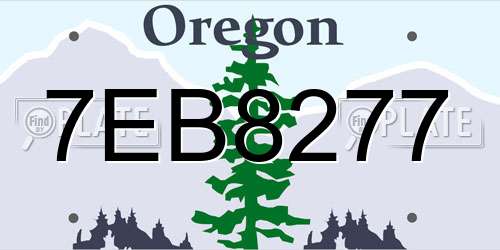 7EB8277 Oregon License Plate