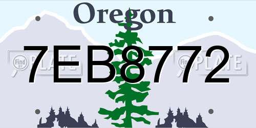 7EB8772 Oregon License Plate