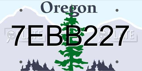 7EBB227 Oregon License Plate
