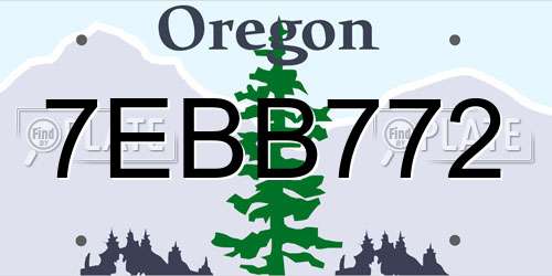 7EBB772 Oregon License Plate