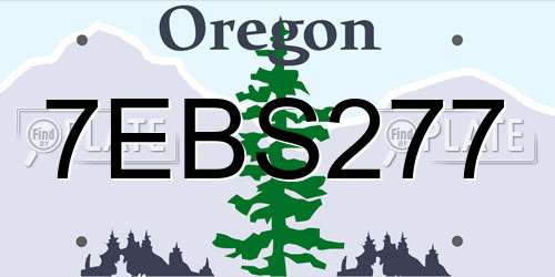 7EBS277 Oregon License Plate