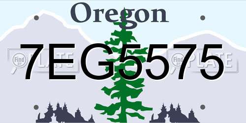 7EG5575 Oregon License Plate