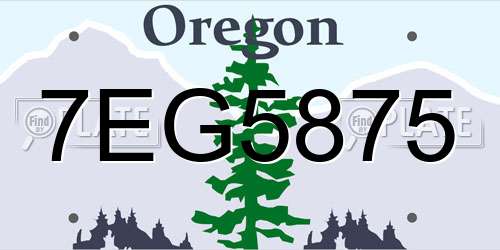 7EG5875 Oregon License Plate