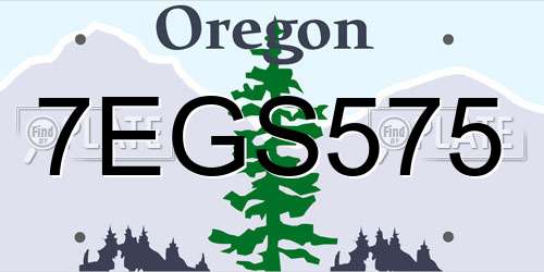 7EGS575 Oregon License Plate