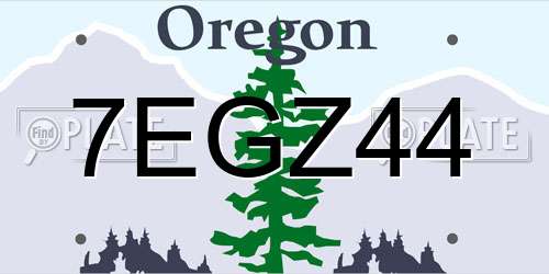 7EGZ44 Oregon License Plate