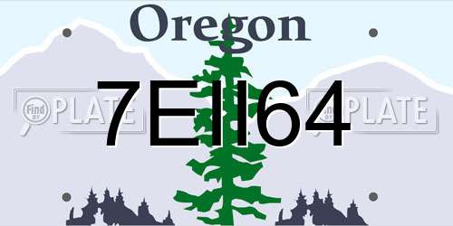 7EII64 Oregon License Plate