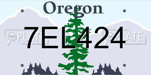 7EL424 Oregon License Plate