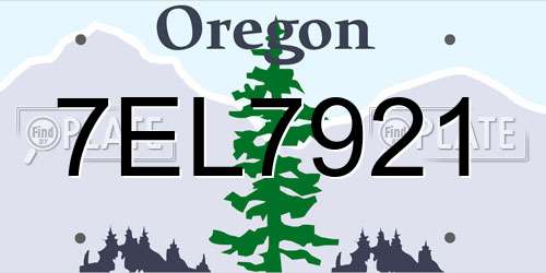 7EL7921 Oregon License Plate