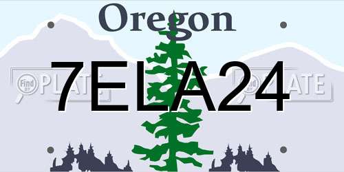 7ELA24 Oregon License Plate