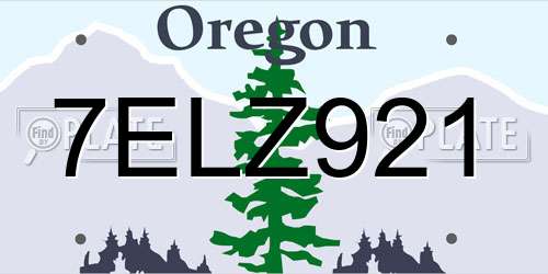7ELZ921 Oregon License Plate