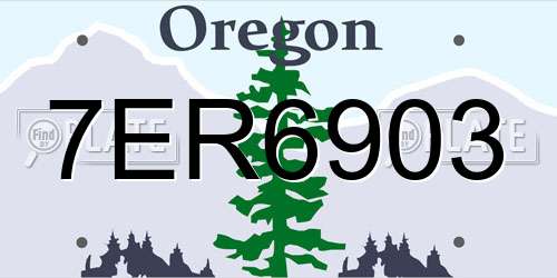 7ER6903 Oregon License Plate