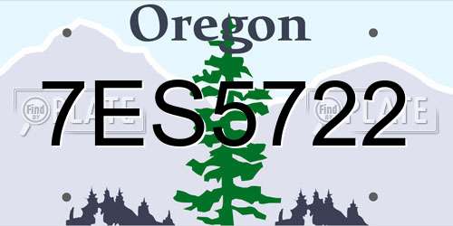 7ES5722 Oregon License Plate