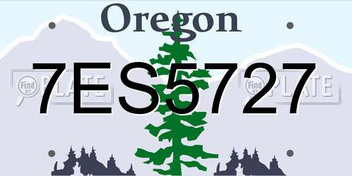 7ES5727 Oregon License Plate