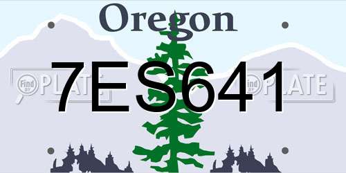 7ES641 Oregon License Plate
