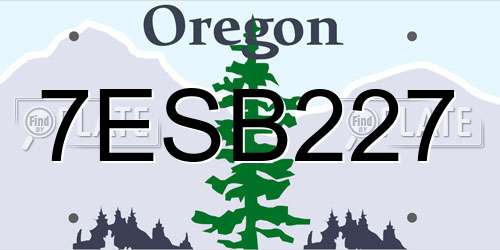 7ESB227 Oregon License Plate