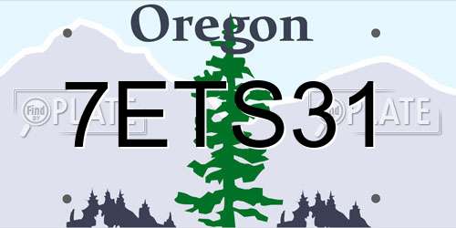 7ETS31 Oregon License Plate