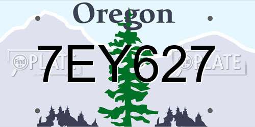7EY627 Oregon License Plate