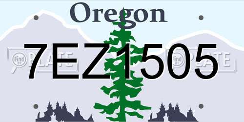 7EZ1505 Oregon License Plate